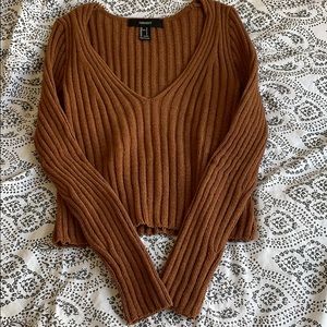 Forever 21 Brown Cropped Sweater